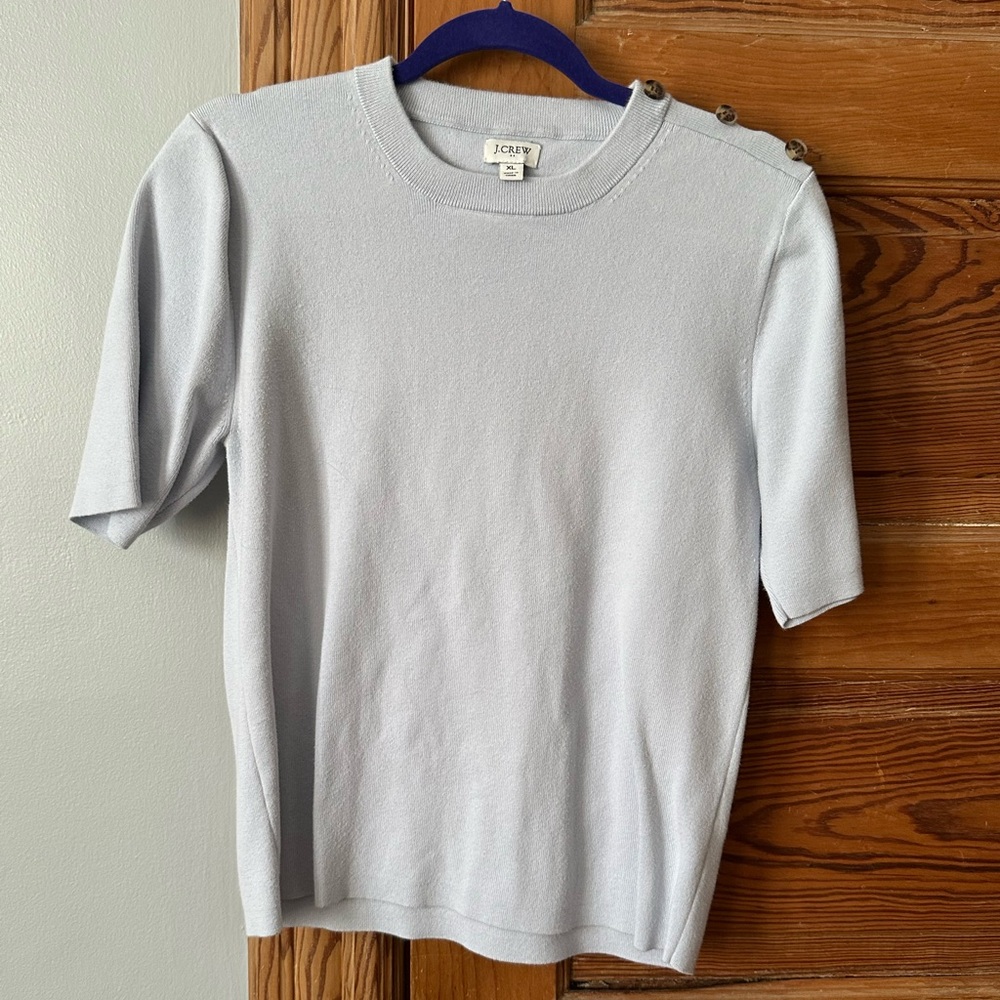 J Crew Light blue/grey knit top